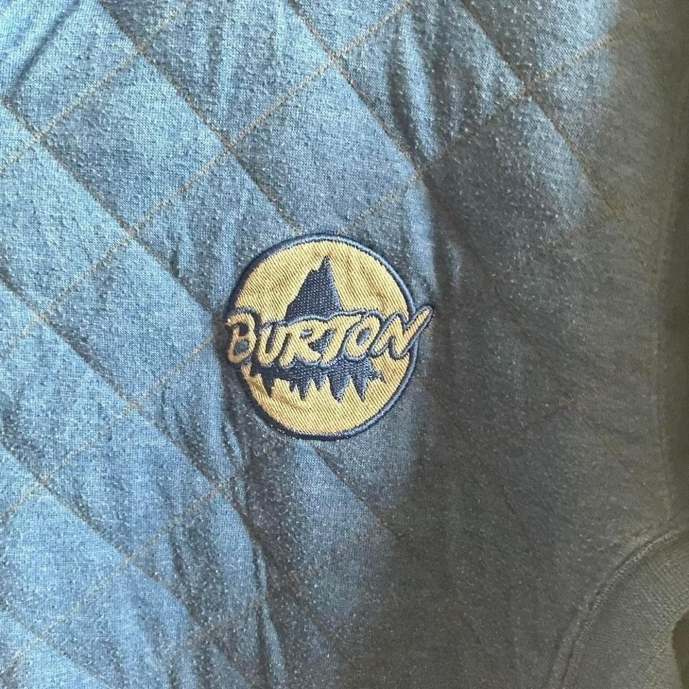 Burton Mens Blue Diamond Quilted Full Zip Hoodie Sweatshirt Logo Patch Medium - Picture 2 of 8